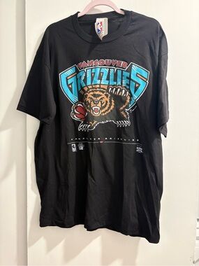 NBA Vancouver Grizzlies Graphic T-Shirt - Black with Teal Accent XL new